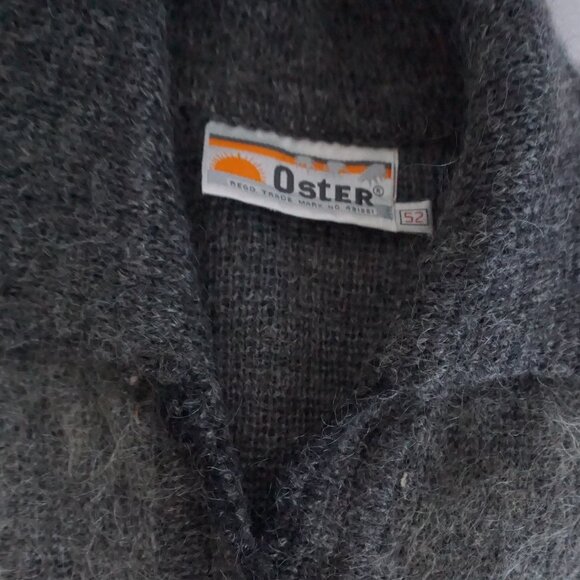 Oster Charcoal Floral Felted Button Cardigan Wool Heritage Boho Grandmacore 52 - Picture 9 of 13